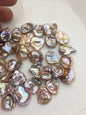 33pcs AAA 13-16mm natural mix color rainbow keshi Freshwater Pearls,no hole,ZS-127-1-13