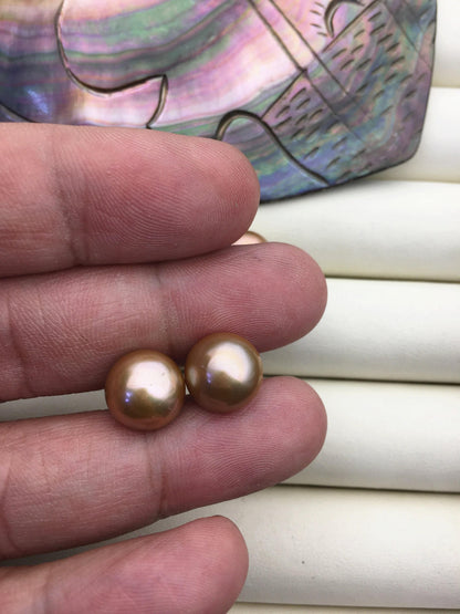 1 pair AAA 10-11mm Brown Stud Earrings,Sterling Silver,Wedding,classic pearl studs,SE1-T40