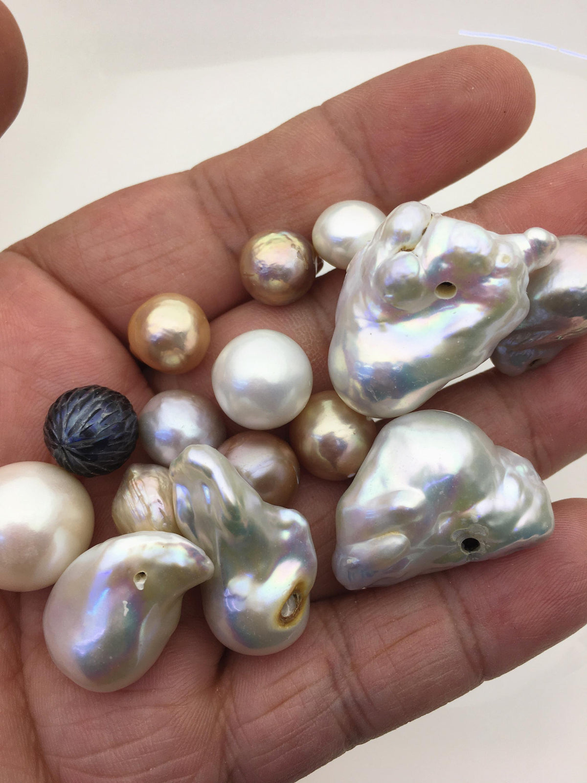 one bag 15pcs mix shape mix color mix hole freshwater pearls,ZS-T33