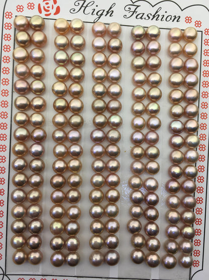 16 pairs AAA 4.5-5mm tiny purple rainbow button round freshwater pearl pairs,WHOLESALE,design for earrings,design for stud earrings,BTN4-T4