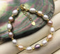 6+1.5'' AA+ misc color rice Freshwater pearl rose gold chain Bracelet,B8-025