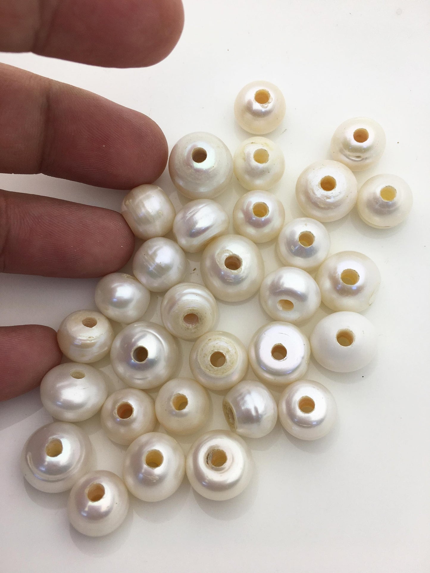 20pcs AA+ 11.5-14mm Big white button freshwater pearls,3mm large hole,Rondelle pearl Beads,loose freshwater pearl,DIY material,SM13-T3