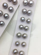 2 pairs AAA 10-11mm gray round freshwater pearls pair,half hole,RP10-3A-3