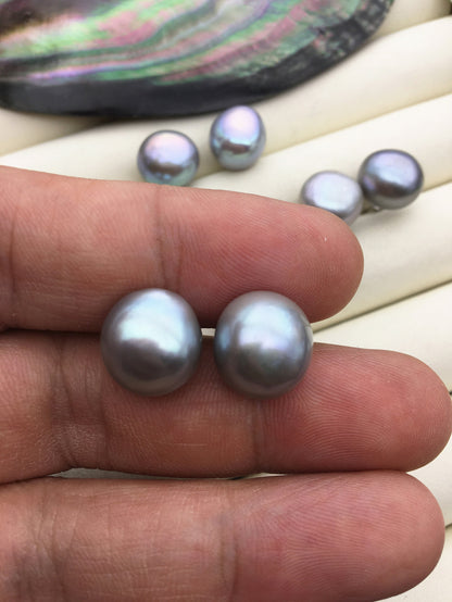 AAA 12-13mm big gray purple baroque Pearl Stud Earrings,freshwater pearl earrings,Wedding,classic pearl studs,SE1-069-5