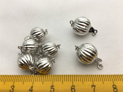 Sterling Sliver Corrugated Bead Safety Clasp,Select Size,WHOLESALE,ASL-CL-002