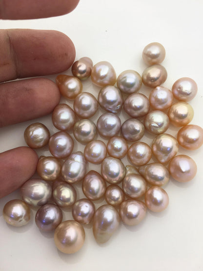 40pcs AAA/AA+ 8-12mm natural color drop Edison Freshwater Pearl,no hole,ED11-T1-5