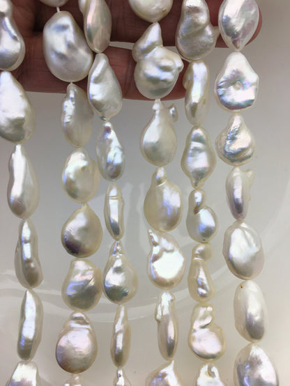 AA+ 12-14mm White teardrop Coin freshwater pearls,diy bead,flat round pearl bead,COIN12-2A-2-1