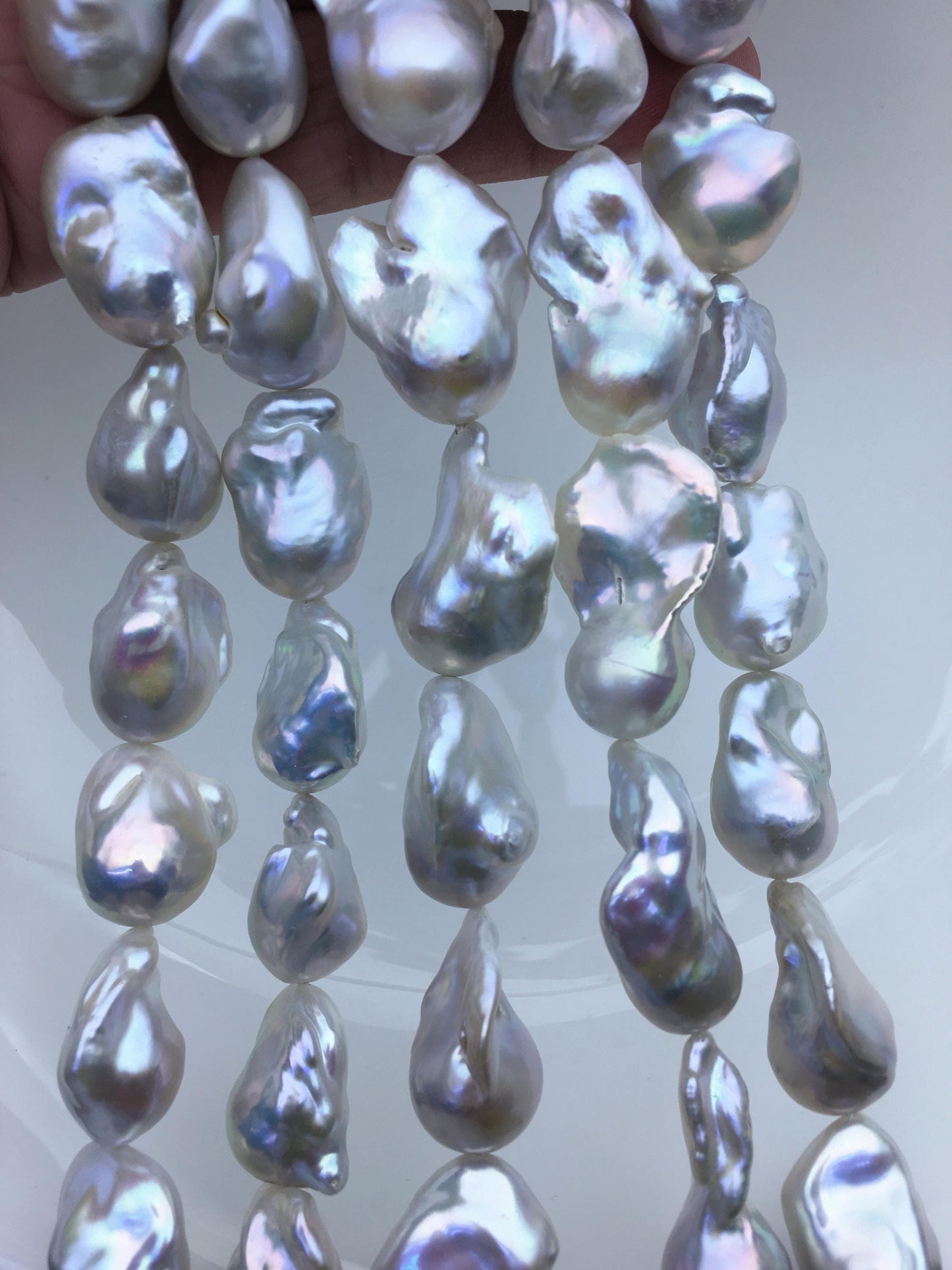 15.5'' AAA 13-17mm Natural Gray flame ball freshwater pearl,FL15-3A-7-41