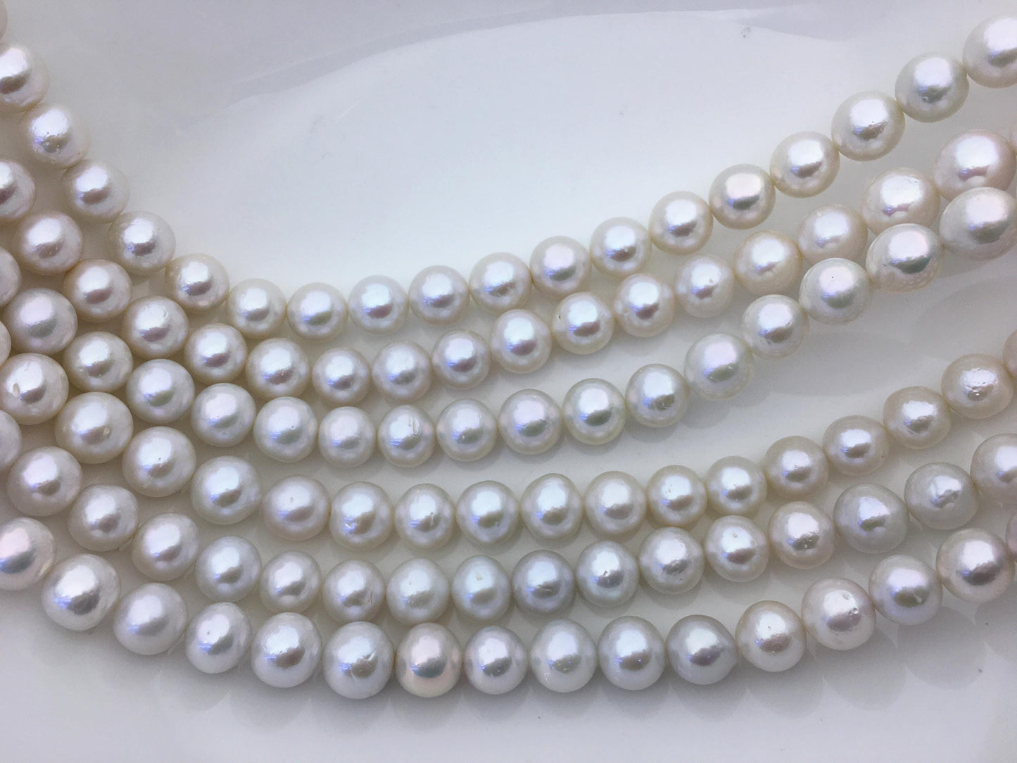 AA+ 10-12mm big white round freshwater pearls,large hole,Birthday,Graduation, mother day pearl gift,RP10-2A-1