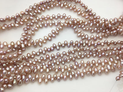 AAA 4-4.5mm purple rice freshwater pearls,Cultured white rice freshwater pearls beads strand,Valentine's Day gift,LR4-3A-46