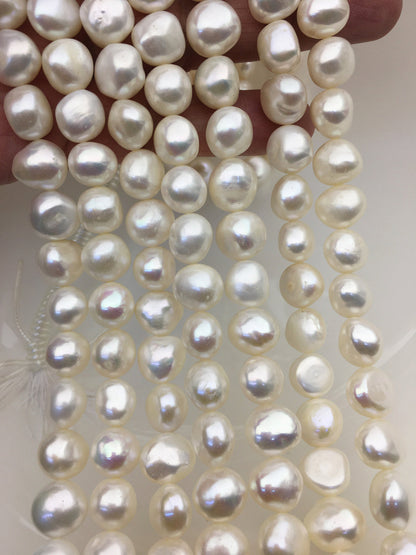 AA 11mm white nugget freshwater pearls,full strand,white baroque pearl,irregular pearl,pearl wholesale supply China, LM11-T1