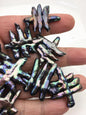 5pcs AA+ 20-250mm Black Rainbow baroque pearls, 0.7mm through hole,ZS-T38