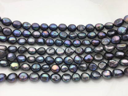 AA 11mm black nugget freshwater pearls,baroque pearl strand freshwater pearls,pearl strand,LM11-T4