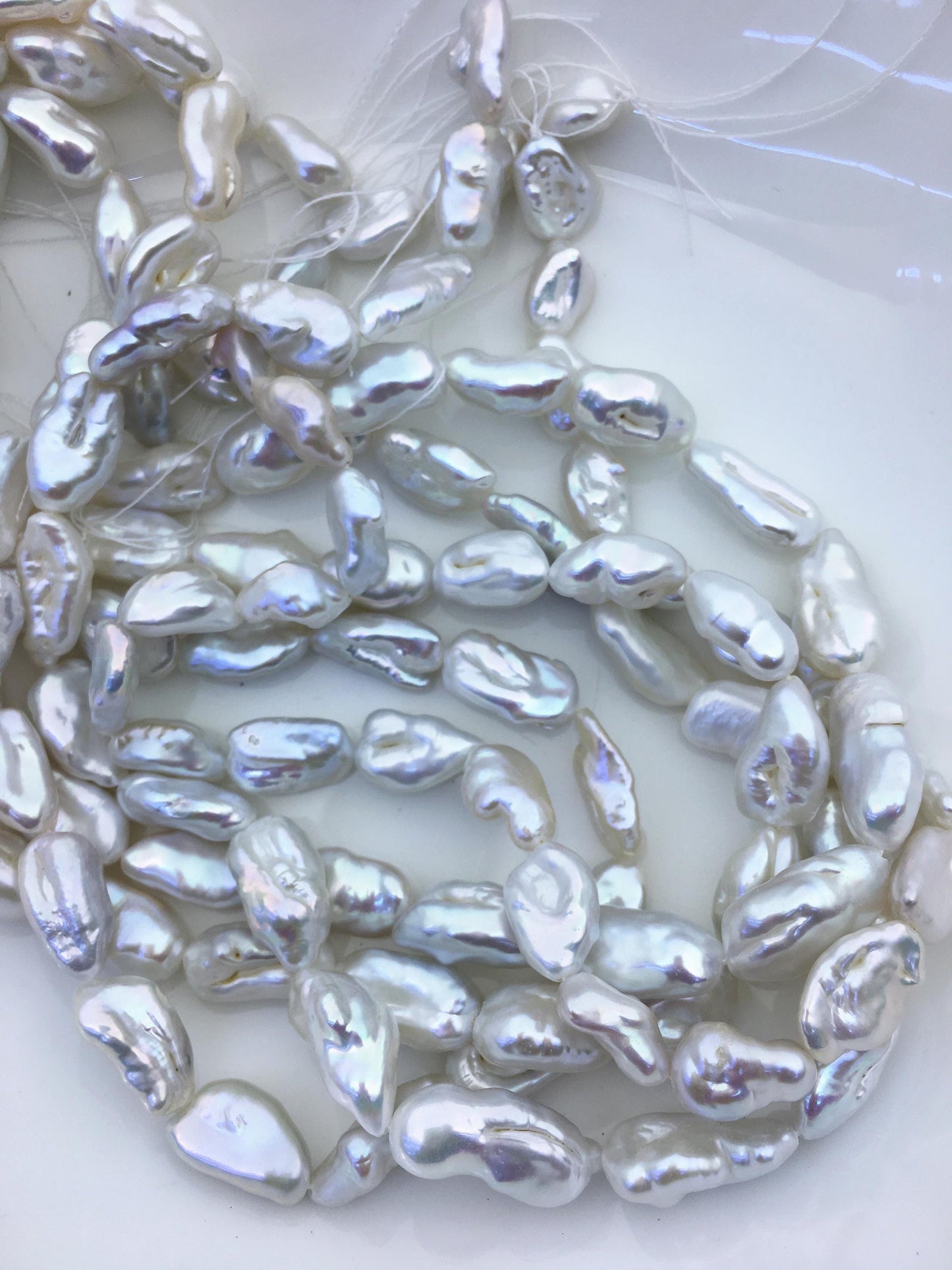 AA+ 9-11mm white long keshi Freshwater Pearl,ZS-200-66
