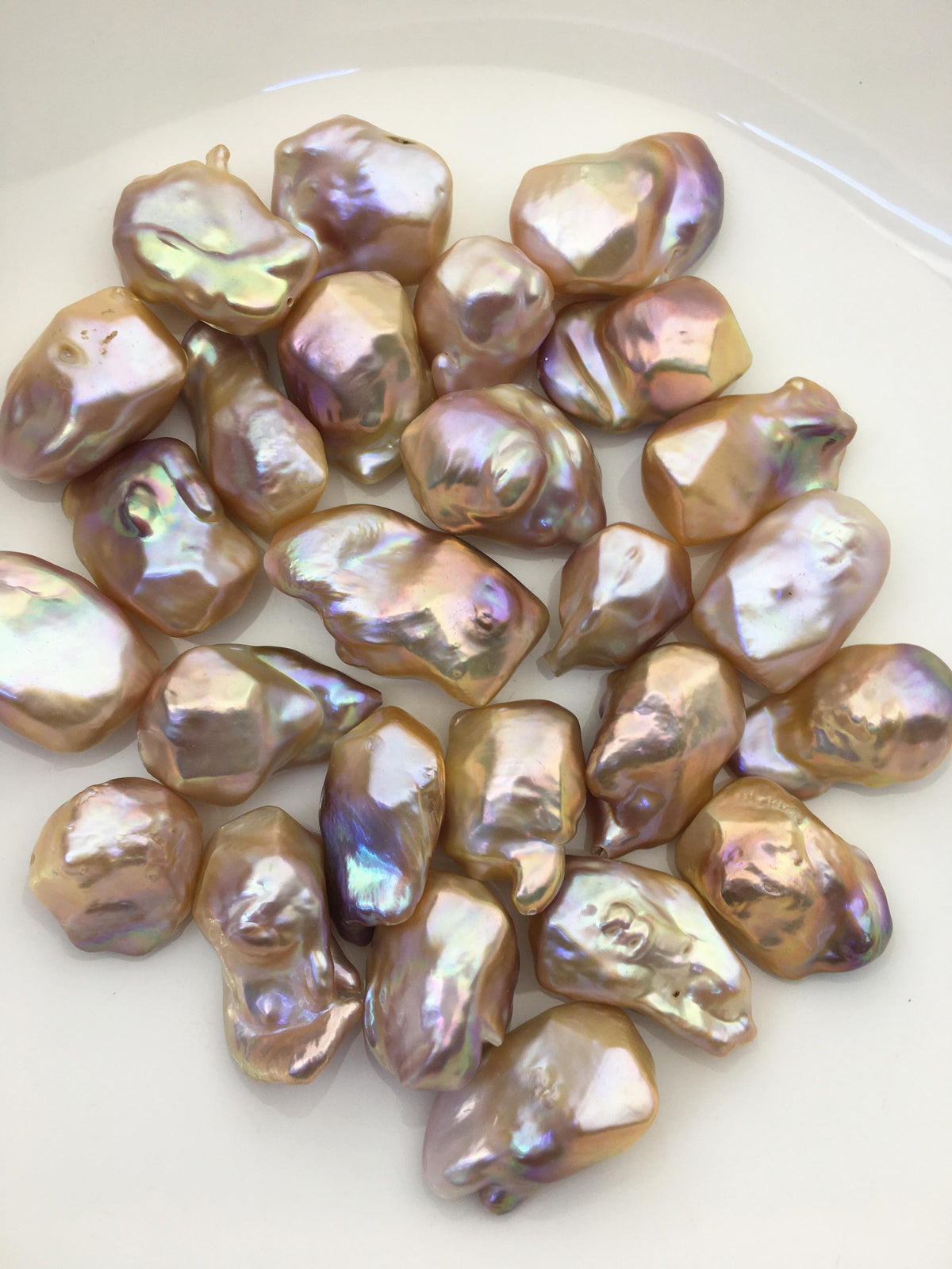 10pcs AAA/AA+ 14-18mm Big natural light orange purple Flame ball Pearl - half hole,FL15-T4-26