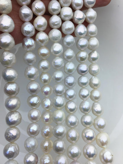AA+ 9.5-12mm white baroque near round Edison Freshwater Pearl,ED12-2A-5-29