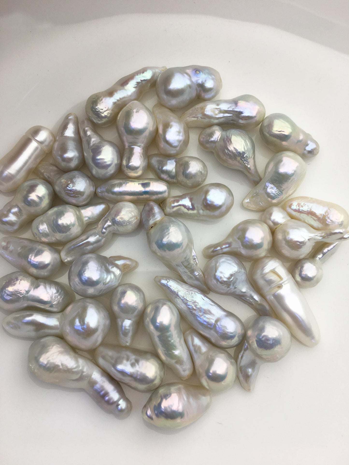 37pcs AAA/AA+ 7-13mm white baroque Edison Freshwater Pearl,no hole,ED12-2A-4-7
