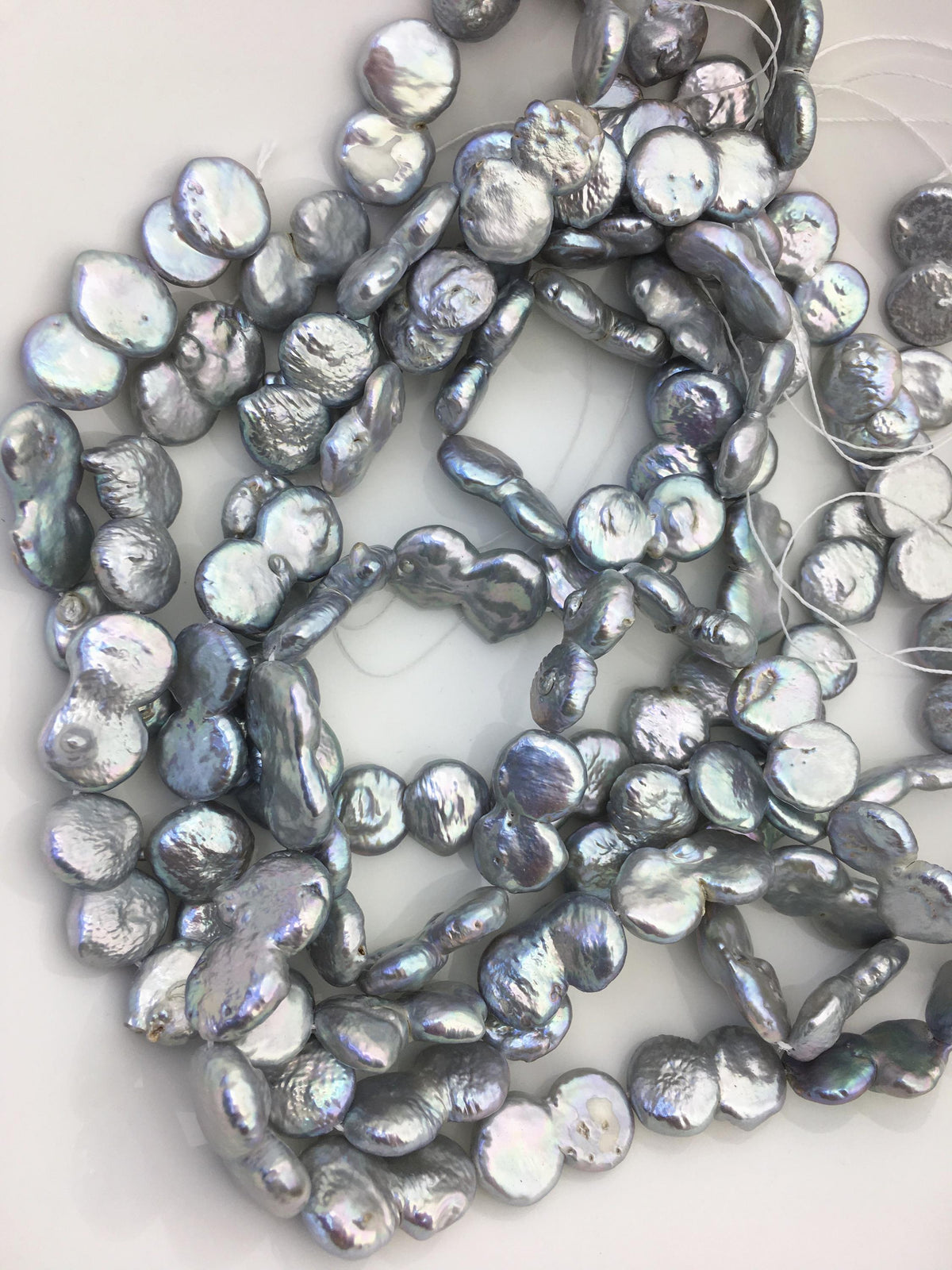 AA 11-13mm Gray Coin freshwater pearls,diy bead,flat round pearl bead,COIN12-T1