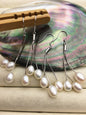 AAA white/black brown rice pearl S925 Sterling Sliver dangle earrings,white Pearl Drop Earrings,wholesale pearl,SE3-084