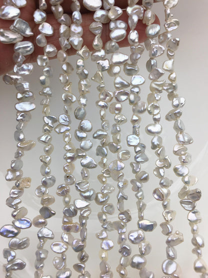AAA 4-5mm white Keshi Pearls,full strand,wholesale price,baroque pearl,keshi pearl strands,ZS-129-4