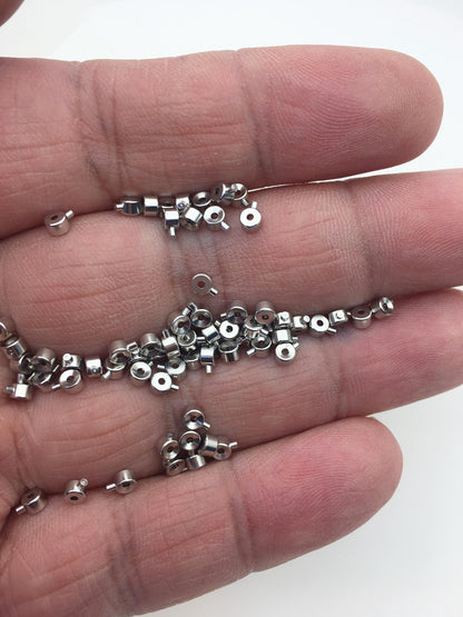 5pairs 3mm Sterling Silver Necklace End,AAL-007-3