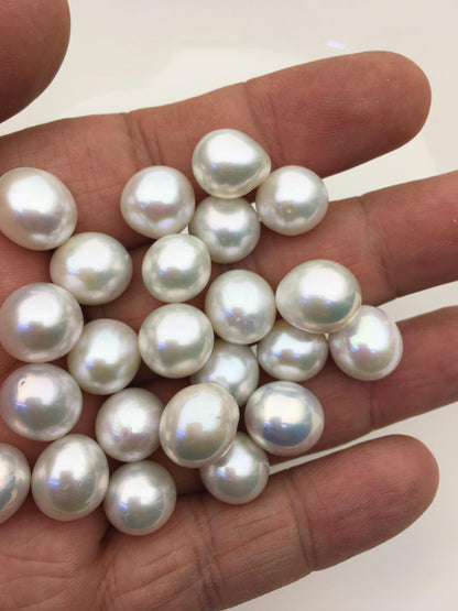 10pcs AAA 11-12mm BIG white rice freshwater pearls,no hole,LR11-3A-3