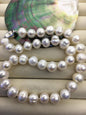 17'' AA+ 10.5-11.5mm big white potato freshwater Pearl necklace,genuine freshwater Pearl necklace,Natural Pearl Necklace,NPN1-095