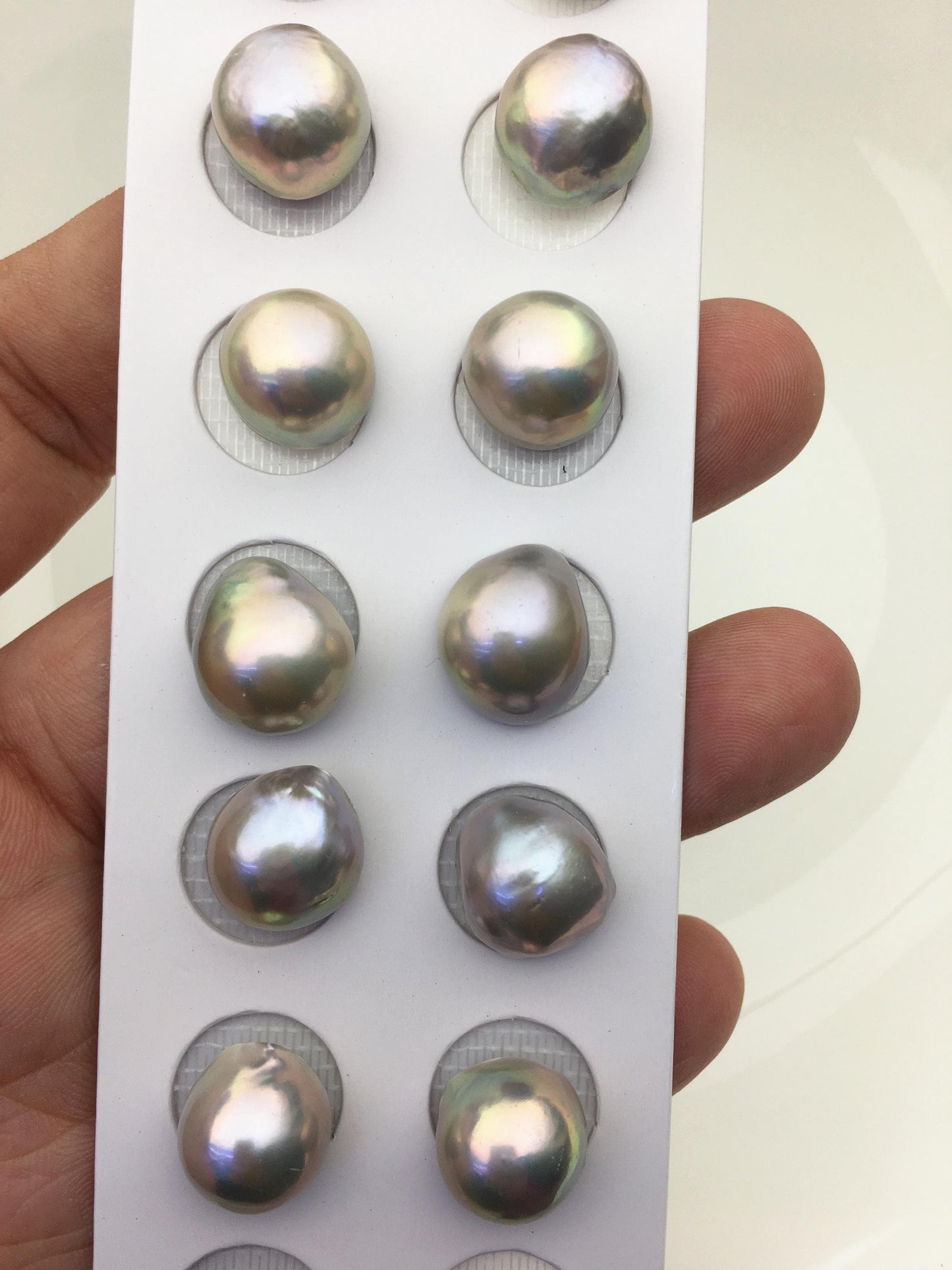 6 pairs AAA 12-13mm Gray Freshwater Mabe Pearl Pair,no hole,Half Ball Button Round Shape,MB-T34