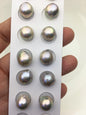 6 pairs AAA 12-13mm Gray Freshwater Mabe Pearl Pair,no hole,Half Ball Button Round Shape,MB-T34