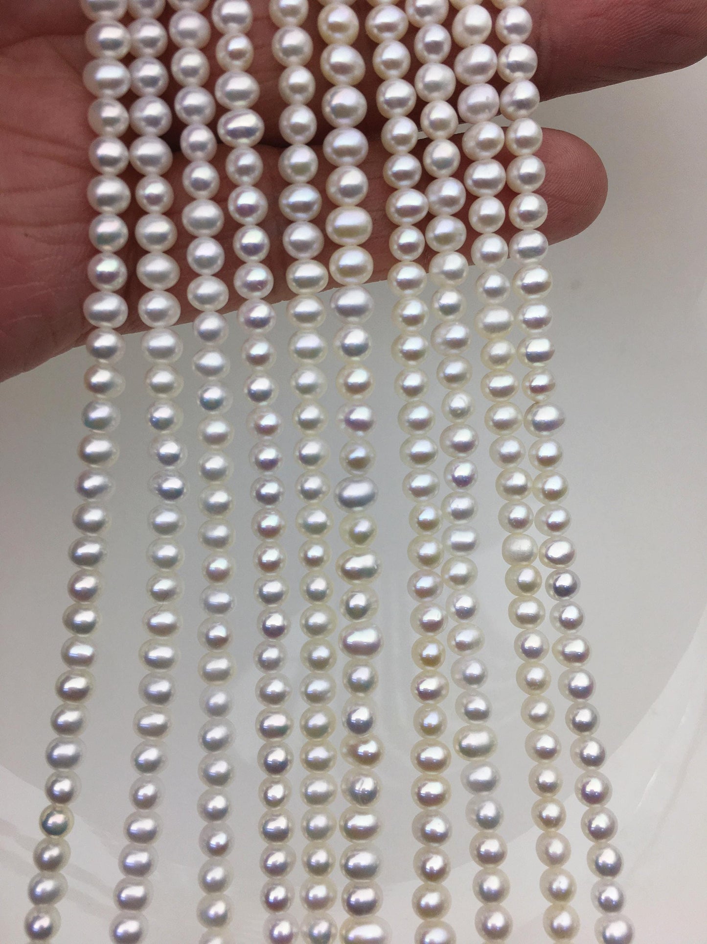 AAA 4-4.5mm white potato freshwater pearls,CR4-3A-4