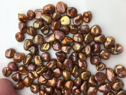 20pcs AAA 7-8mm Brown Keshi freshwater pearls,no hole,ZS-127-44