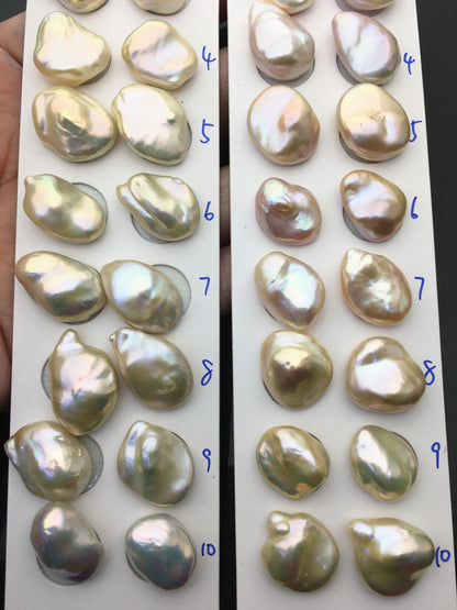 1 pair AAA 14-17x18-23mm Natural Rainbow Baroque Pearl Pairs,Baroque Cultured Freshwater Pearl,no hole,FL15-3A-9-23