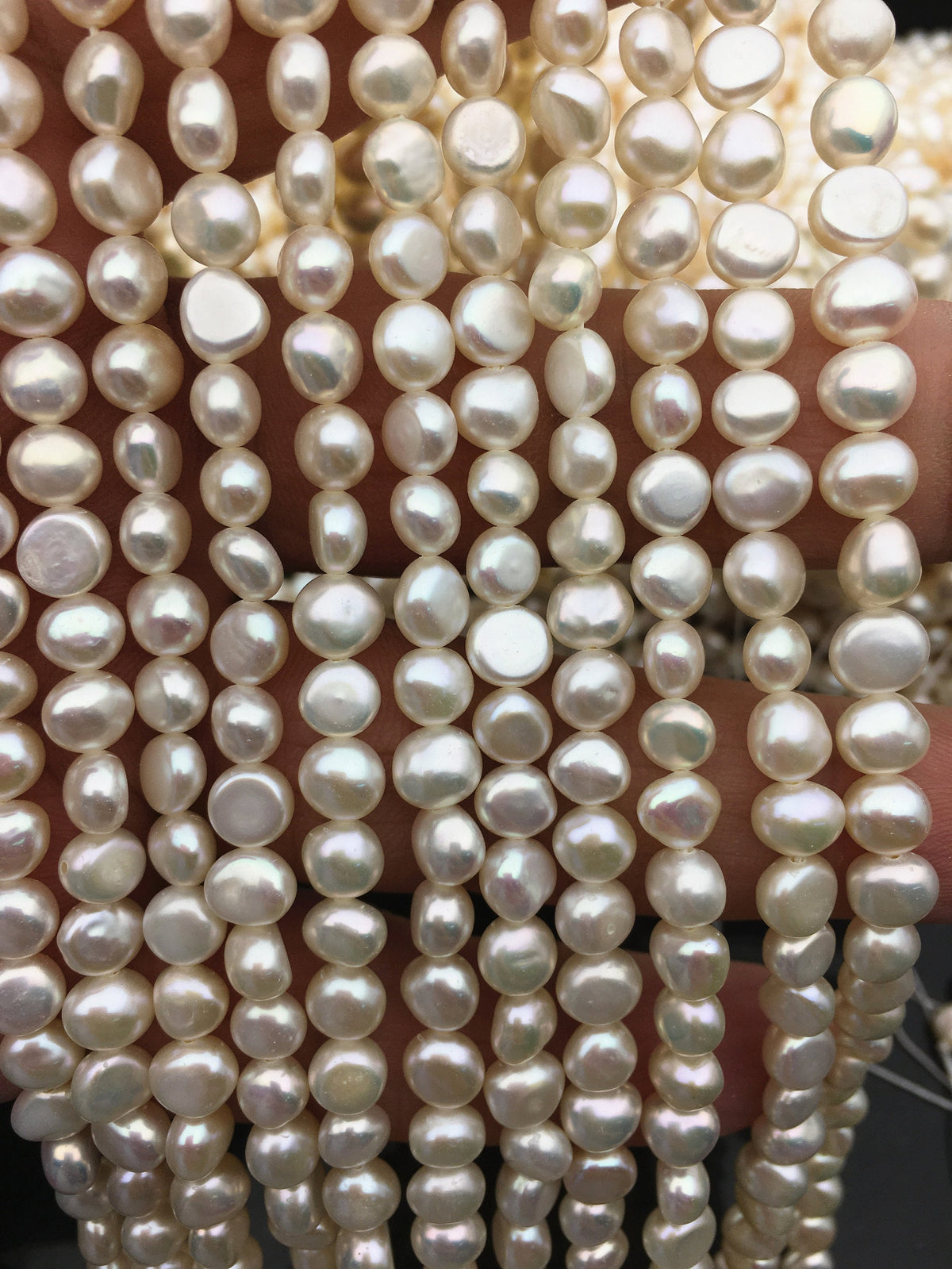 AAA 5-6mm white nugget freshwater pearls,irregular nugget freshwater pearl strand,LM5-3A-10