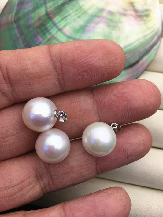 1pc AA+ 13-14mm big white round freshwater pearl pendant,- NC1-021