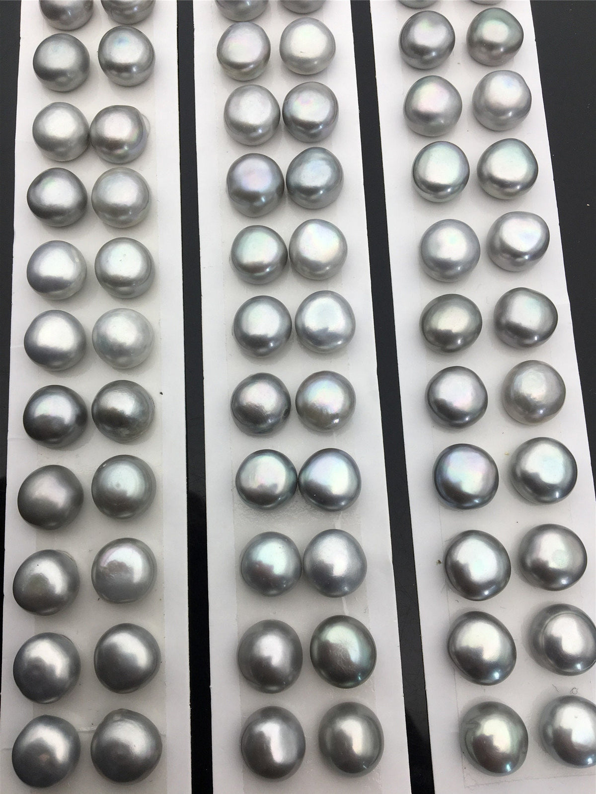 AAA 11.5-12mm Gray baroque button freshwater pearls,round button pearl pairs,pearl earring,pearl stud,BTN11-3A-14