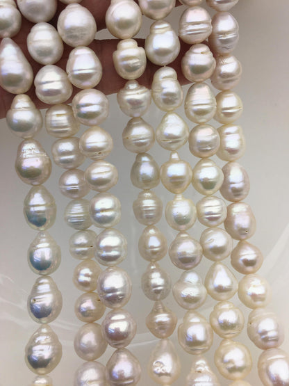 15.5'' AA 9-11mm white drop Edison Freshwater Pearl,ED12-T15