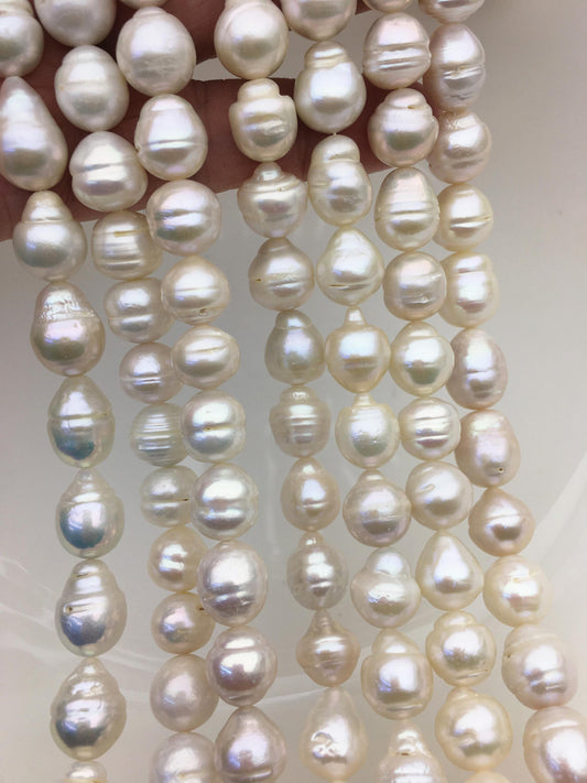 15.5'' AA 9-11mm white drop Edison Freshwater Pearl,ED12-T15