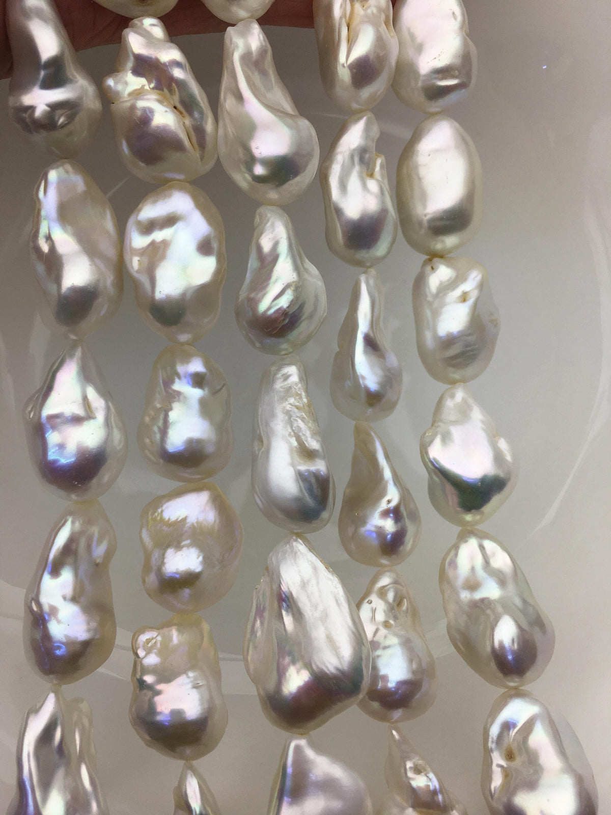 15.5'' AA 14-18mm white flame ball pearl,FL15-2A-5-27