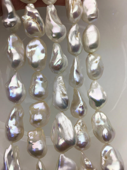 15.5'' AA 14-18mm white flame ball pearl,FL15-2A-5-27