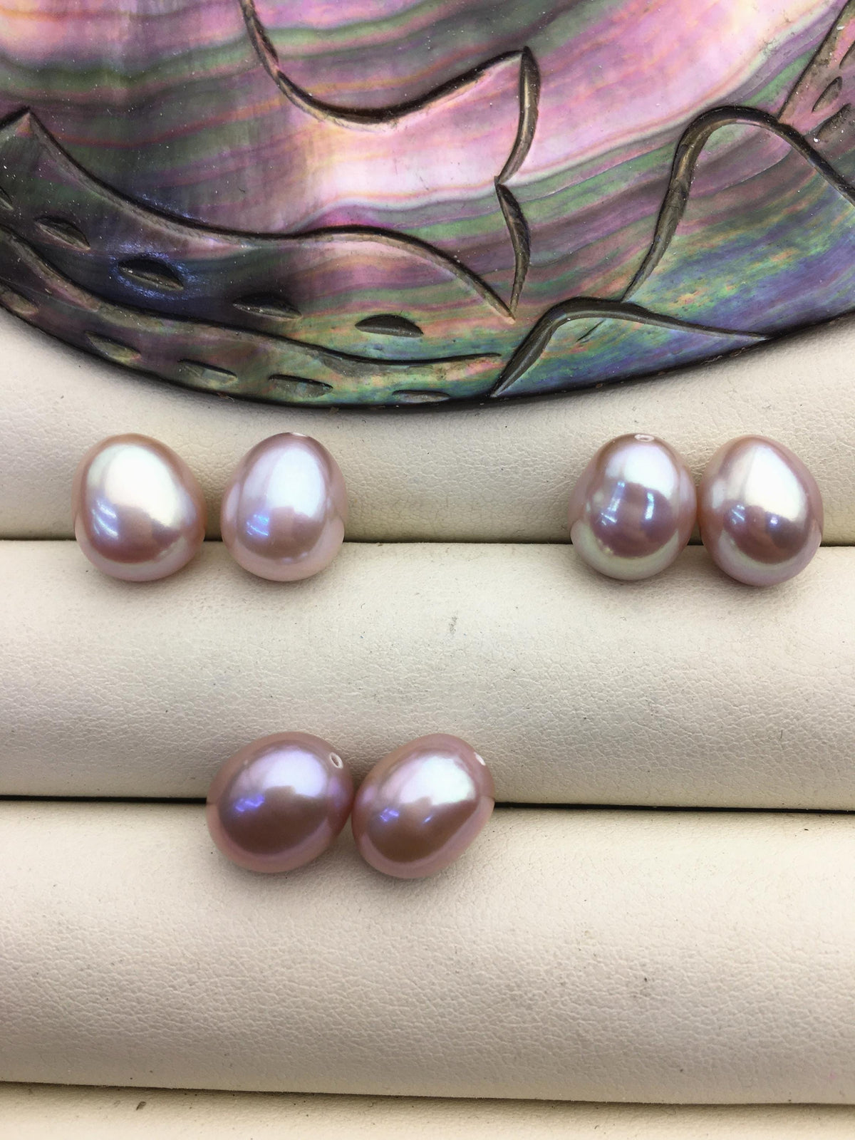 2 pairs AAA 10mm Deep Purple Nugget baroque loose pearl pairs for dangle earrings - 0.9mm top half hole - ZS-103-37-53