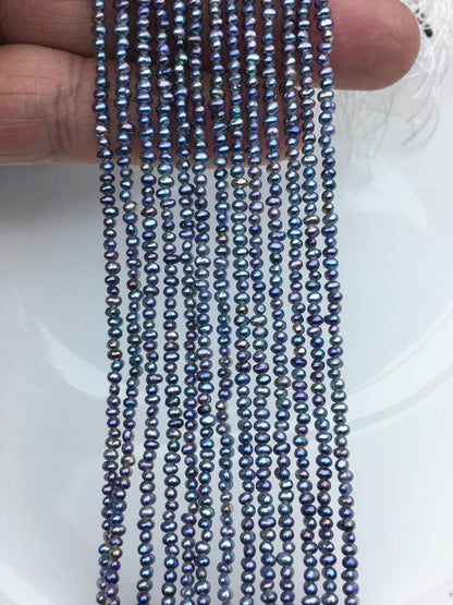 AAA 2-2.2mm deep blue black seed potato freshwater pearls,seed pearl,CR2-2A-22
