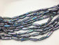 15.5'' AA 5-7mm Black Blue rectangle pearls,ZS-80-25-16