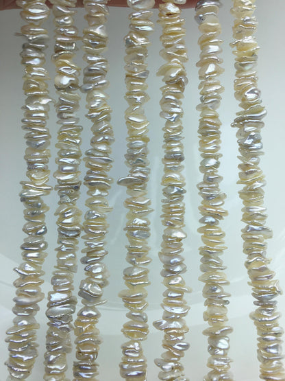 AAA/AA+ 6-7mm White Keshi Freshwater pearls,Center drilled,ZS-128-12