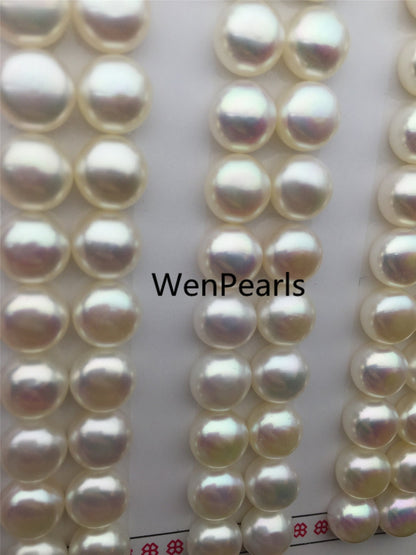 AAA 8-8.5mm white/pink/purple/gray/black button round freshwater pearl pairs,peach color button pearl,BTN8-4A-1-1