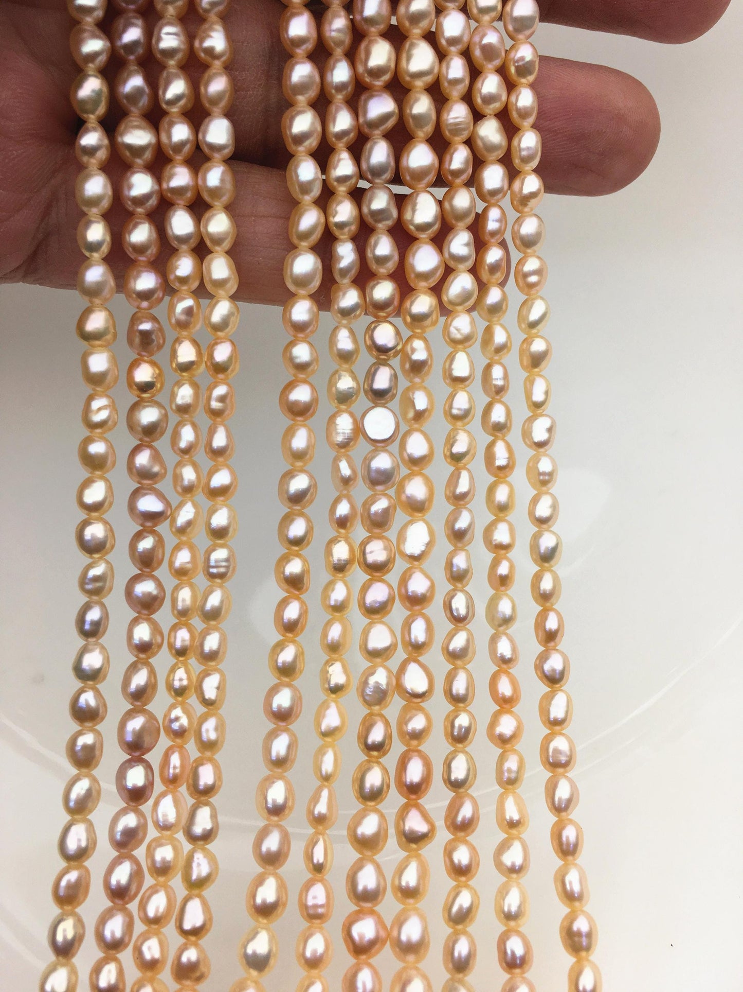 AAA 4.5-5mm Tiny pink peach nugget freshwater pearls,irregular nugget freshwater pearl strand,LM4-3A-1