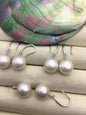 1 pair AA+ 12-13mm White Round edison pearl dangle earrings,S925 Sterling Sliver earrings,SE3-T9-31
