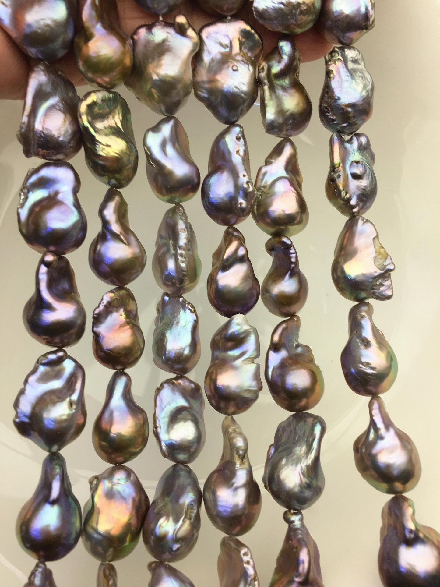 15.5'' AA+ 13-16mm Big Gray flame ball pearl,FL15-2A-5-53