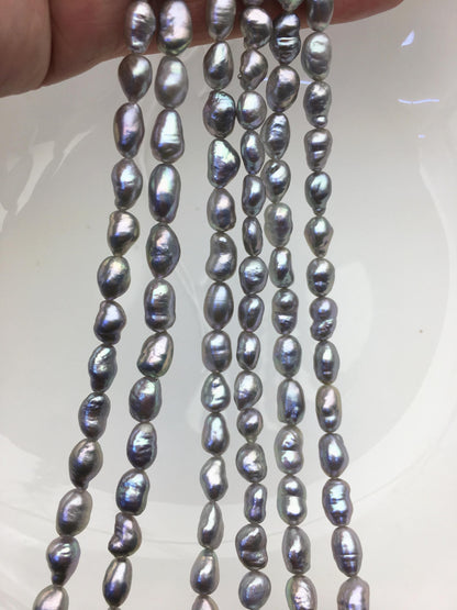 AAA 5-7mm gray baroque drop freshwater pearls,diy pearl beads,gift for her,Christmas,LR6-T9