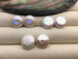 1 pair AAA 14-15mm White Coin Freshwater Loose Pearls Pair,0.9mm bottom half hole,For make Pearl Jewelry,COIN14-3A-2