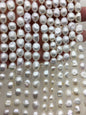 AA 8.4-9.3x10-11mm white nugget pearls, CUSTOM drill large hole,full strand,LM9-2A-2